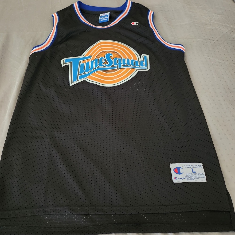 Vintage Champion Space Jam Tune Squad Jordan 23 Jersey Black Mesh Mens Large